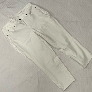 Talbots Petite Curvy Ankle White Denim Jeans Sz 14WP